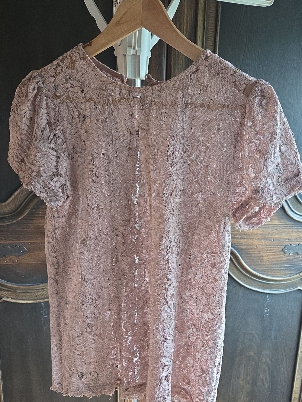 Chelsea 28(tag Removed) Mauve Lace Top, Size Medium